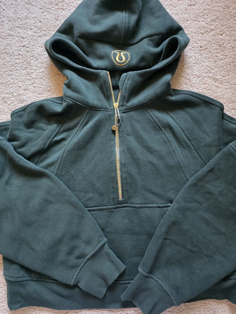 Scuba Oversized Half-Zip Hoodie Legacy Green/Gold XS/S